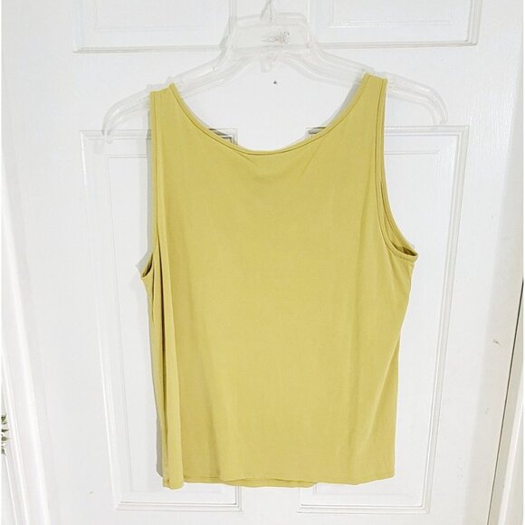 Eileen Fisher Women's Green Sleeveless Tank‎ Top Scoop Neck Silk Size Large - Picture 6 of 9